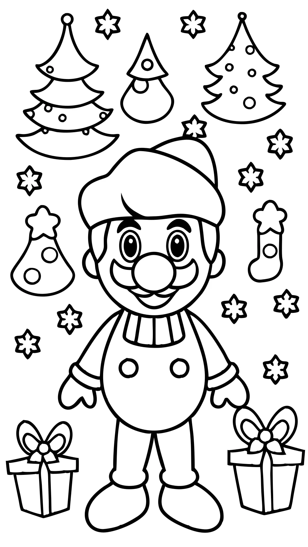 coloriages de Noël Mario